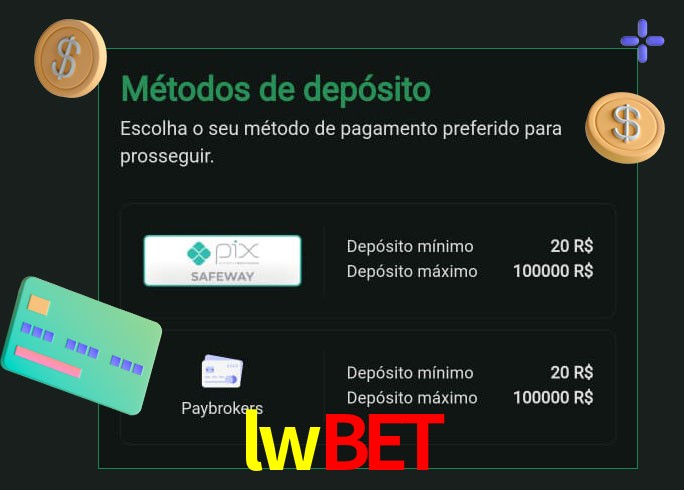 O cassino lwbet oferece uma grande variedade de métodos de pagamento